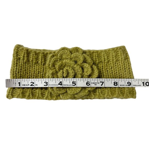 Winter Hand Knit Green Floral Warm Headband Head Wrap Hairband Ear Warmer - Picture 6 of 7